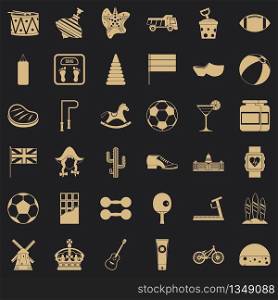 Country icons set. Simple style of 36 country vector icons for web for any design. Country icons set, simple style