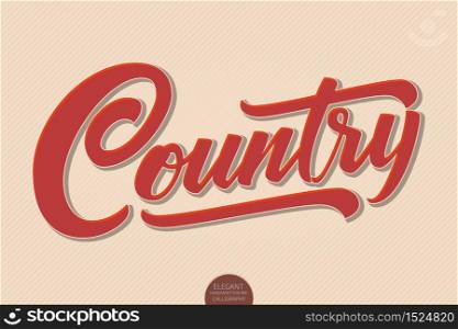 Country Music. Vector volumetric hand drawn lettering. 3D elegant modern handwritten calligraphy. Music Ink illustration. Typography poster for cards, invitations, promotions, posters, banners etc. Country Music. Vector volumetric hand drawn lettering. 3D elegant modern handwritten calligraphy. Music Ink illustration. Typography poster for cards, invitations, promotions, posters, banners etc.