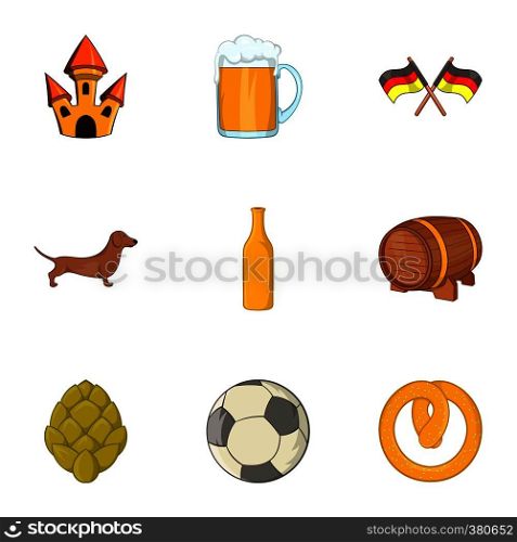Country of Germany icons set. Cartoon illustration of 9 Country of Germany vector icons for web. Country of Germany icons set, cartoon style