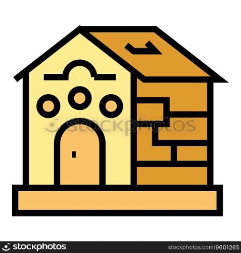 Country villa icon outline vector. Home building. Real estate color flat. Country villa icon vector flat