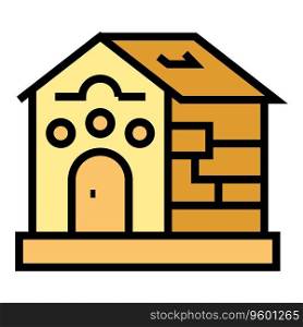 Country villa icon outline vector. Home building. Real estate color flat. Country villa icon vector flat