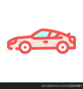 coupe sportive car color icon vector. coupe sportive car sign. isolated symbol illustration. coupe sportive car color icon vector illustration