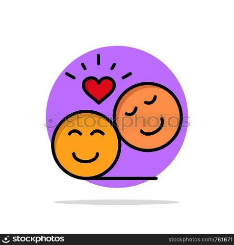 Couple, Avatar, Smiley Faces, Emojis, Valentine Abstract Circle Background Flat color Icon