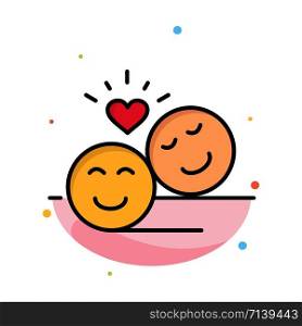 Couple, Avatar, Smiley Faces, Emojis, Valentine Abstract Flat Color Icon Template