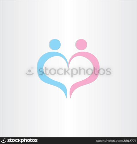 couple boy and girl heart love symbol design