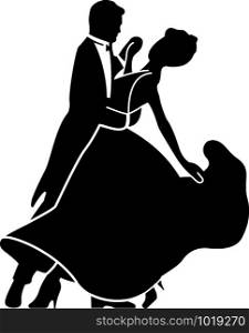 Couple dancing ballroom dance. Vector illustration eps 10