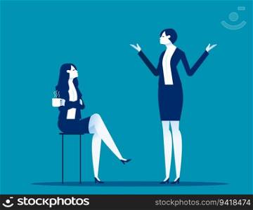 Couple discussing during meeting. Business coffee break vector illustration