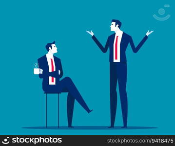 Couple discussing during meeting. Business coffee break vector illustration