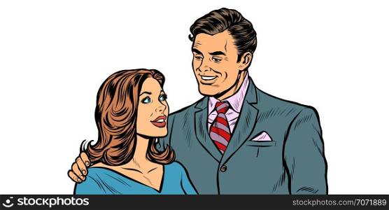 couple husband and wife. Pop art retro vector illustration drawing kitsch vintage. couple husband and wife