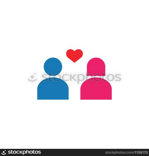 Couple icon design template vector isolated illustration. Couple icon design template vector isolated