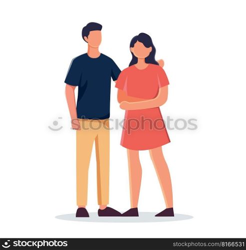Couple in love isolated vector illustration