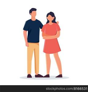 Couple in love isolated vector illustration