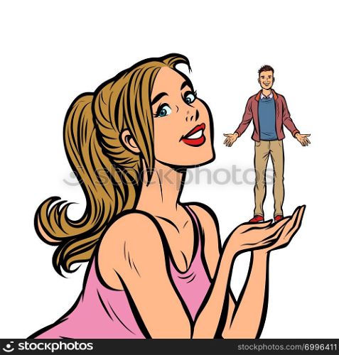 couple in love young man and woman. Comic cartoon pop art retro vector illustration drawing. couple in love young man and woman