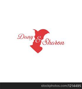 Couple logo design related to relationship, married, valentines day or wedding organizer