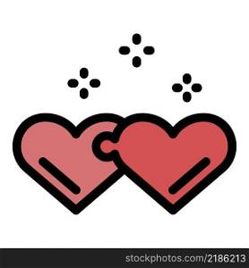 Couple love affection icon. Outline couple love affection vector icon color flat isolated. Couple love affection icon color outline vector