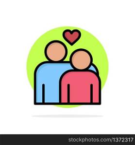 Couple, Love, Marriage, Heart Abstract Circle Background Flat color Icon