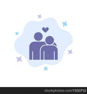 Couple, Love, Marriage, Heart Blue Icon on Abstract Cloud Background
