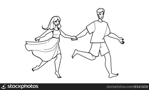 couple nature line pencil drawing vector. love man woman, beautiful two, romance together, romantic happy, adult lifestyle, female outdoors couple nature character. people Illustration. couple nature vector