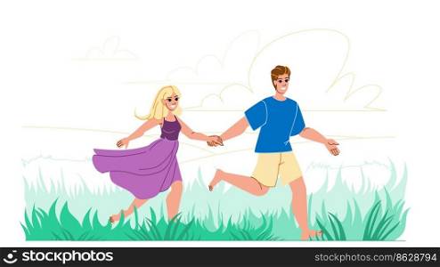 couple nature vector. love man woman, beautiful two, romance together, romantic happy, adult lifestyle, female outdoors couple nature character. people flat cartoon illustration. couple nature vector