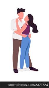 Couple practicing wedding slow dance semi flat color vector characters. Posing figures. Full body people on white. Active hobby simple cartoon style illustration for web graphic design and animation. Couple practicing wedding slow dance semi flat color vector characters