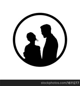 couple silhouette icon,vector illustration logo template