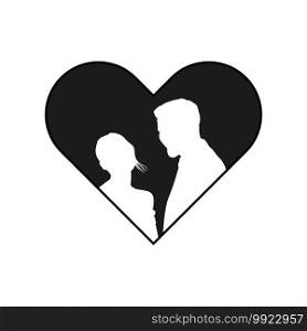 couple silhouette icon,vector illustration logo template