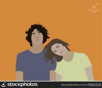 Couples, illustration, vector on white background.