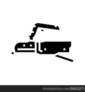 coupling mechanism trailer glyph icon vector. coupling mechanism trailer sign. isolated contour symbol black illustration. coupling mechanism trailer glyph icon vector illustration