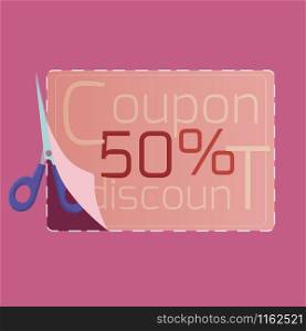Coupon discount, design template 50 discount for your design.