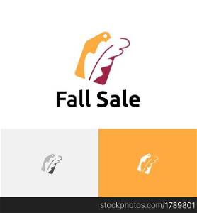 Coupon Leaf Deal Fall Autumn Season Sale Marketing Business Logo