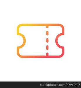 Coupon pixel perfect gradient linear ui icon. Customer loyalty status. Discount code. Online store. Line color user interface symbol. Modern style pictogram. Vector isolated outline illustration. Coupon pixel perfect gradient linear ui icon