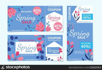 Coupon Spring Sale Flower Floral Season Marketing Banner Business
