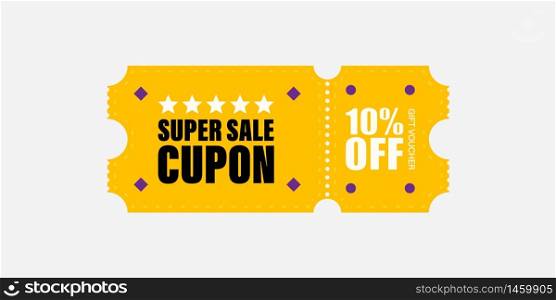 Coupon Ticket Card. Element template for design.