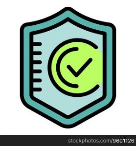 Courage shield icon outline vector. Business career. Self work color flat. Courage shield icon vector flat