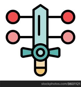Courage sword icon outline vector. Business career. Gap challenge color flat. Courage sword icon vector flat