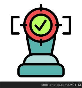 Courage target icon outline vector. Hero self. Skill business color flat. Courage target icon vector flat