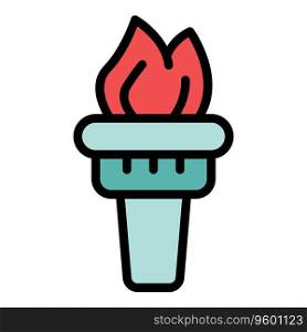 Courage torch icon outline vector. Self career. Hero obstacle color flat. Courage torch icon vector flat
