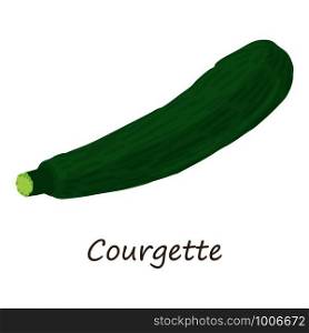 Courgette icon. Isometric of courgette vector icon for web design isolated on white background. Courgette icon, isometric style