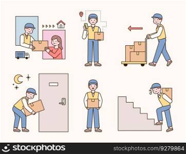 Courier delivery mans day shipping to customers Vector Image