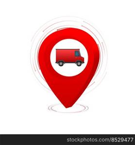 Courier service delivery. location pin vector icon. 3d vector icon.. Courier service delivery. location pin vector icon. 3d vector icon
