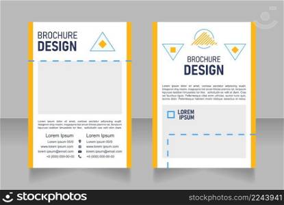 Course blank brochure design. Template set with copy space for text. Premade corporate reports collection. Editable 2 paper pages. Bahnschrift SemiLight, Bold SemiCondensed, Arial Regular fonts used. Course blank brochure design