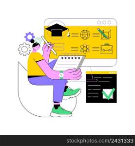 Course enrollment abstract concept vector illustration. Enroll in a course, apply for degree program, add to study plan, online enrollment system, registration form, new student abstract metaphor.. Course enrollment abstract concept vector illustration.