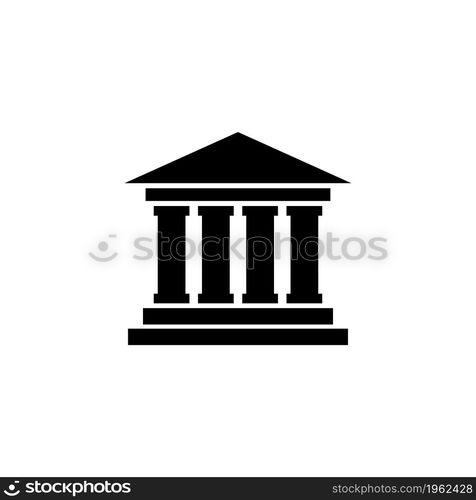 Court Building. Flat Vector Icon. Simple black symbol on white background. Court Building Flat Vector Icon