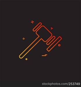 Court hammer of justice justice law and order order of court icon vector design