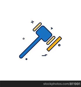 Court hammer of justice justice law and order order of court icon vector design