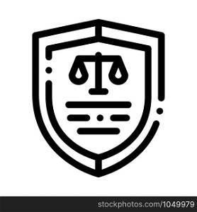 Court Icon Law And Judgement Icon Vector Thin Line. Contour Illustration. Court Icon Law And Judgement Icon Vector Illustration
