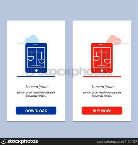 Court, Internet, Law, Legal, Online Blue and Red Download and Buy Now web Widget Card Template