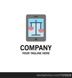 Court, Internet, Law, Legal, Online Business Logo Template. Flat Color