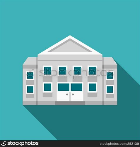 Courthouse building icon. Flat illustration of courthouse building vector icon for web design. Courthouse building icon, flat style