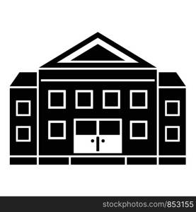 Courthouse building icon. Simple illustration of courthouse building vector icon for web design isolated on white background. Courthouse building icon, simple style